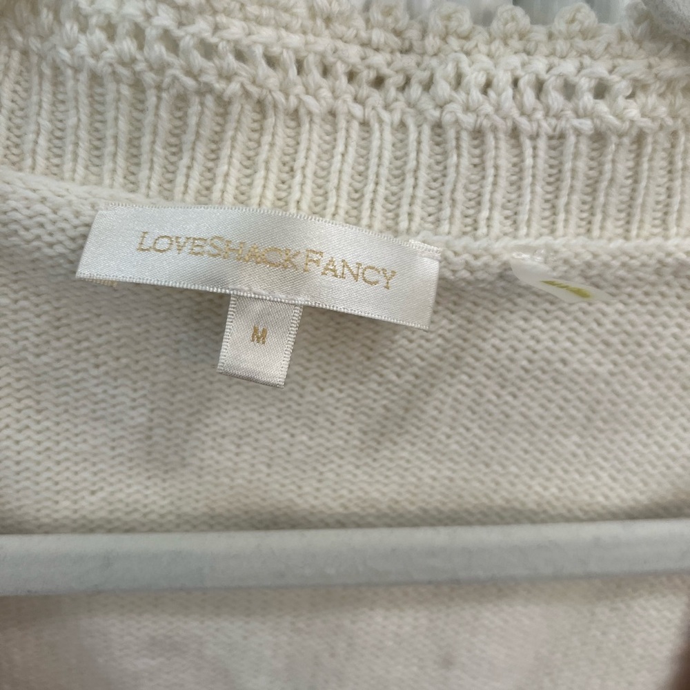LoveShackFancy Cream and Pink Floral Cardigan Set - Picture 4 of 9